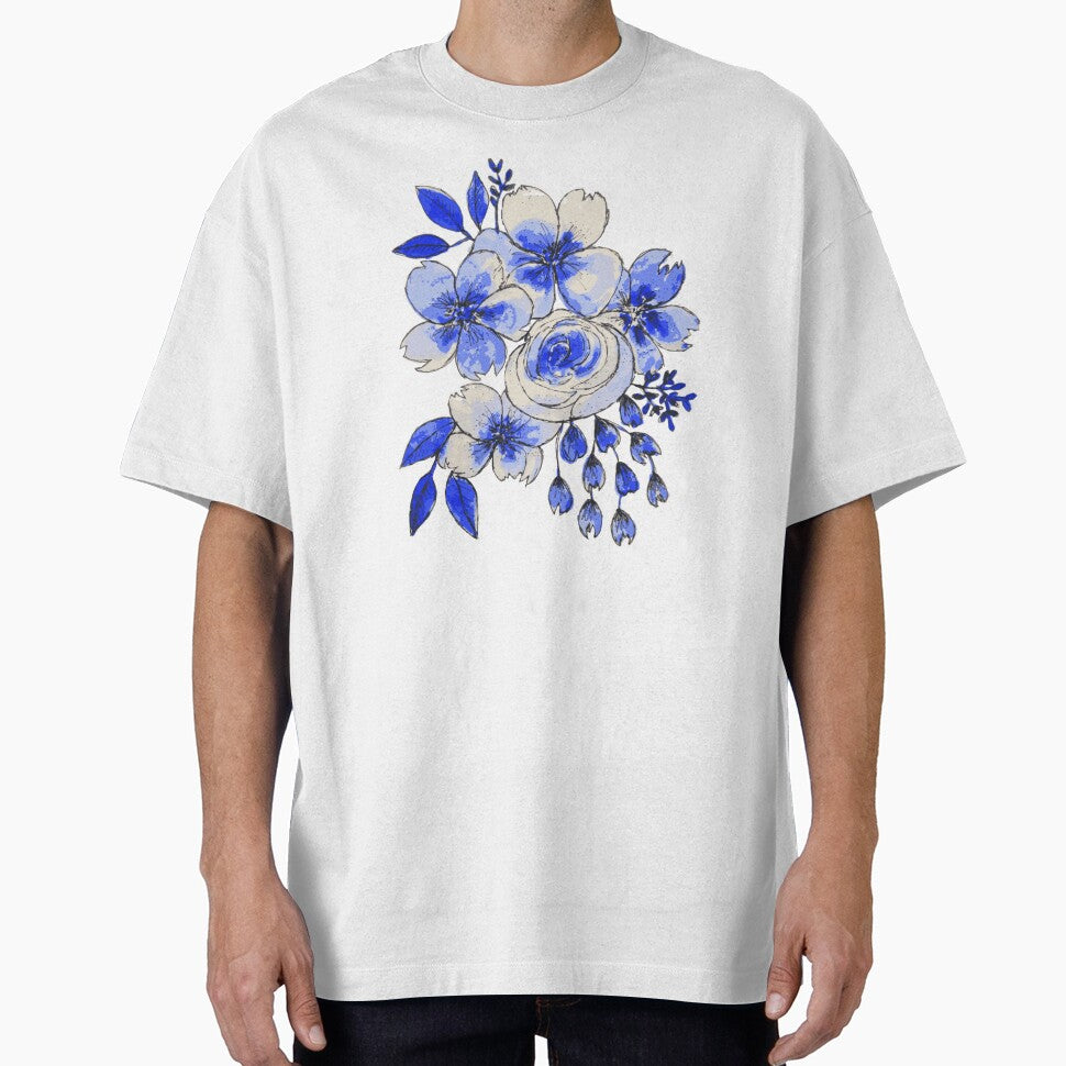 Blue and White Bouquet of Flowers by RosalieReeves
