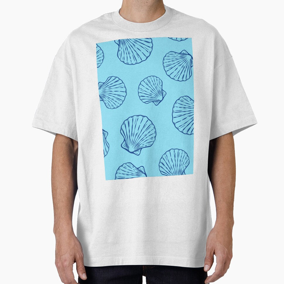 Blue Seashell Coastal Pattern by jianina-alondra