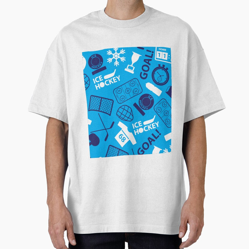 Ice hockey sport icons blue seamless by WillaldShop