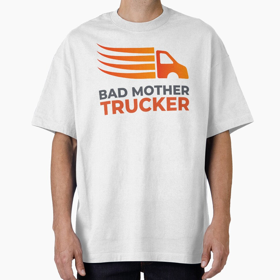Bad Mother Trucker Funny Trucker Girl by Anniko Art Studio