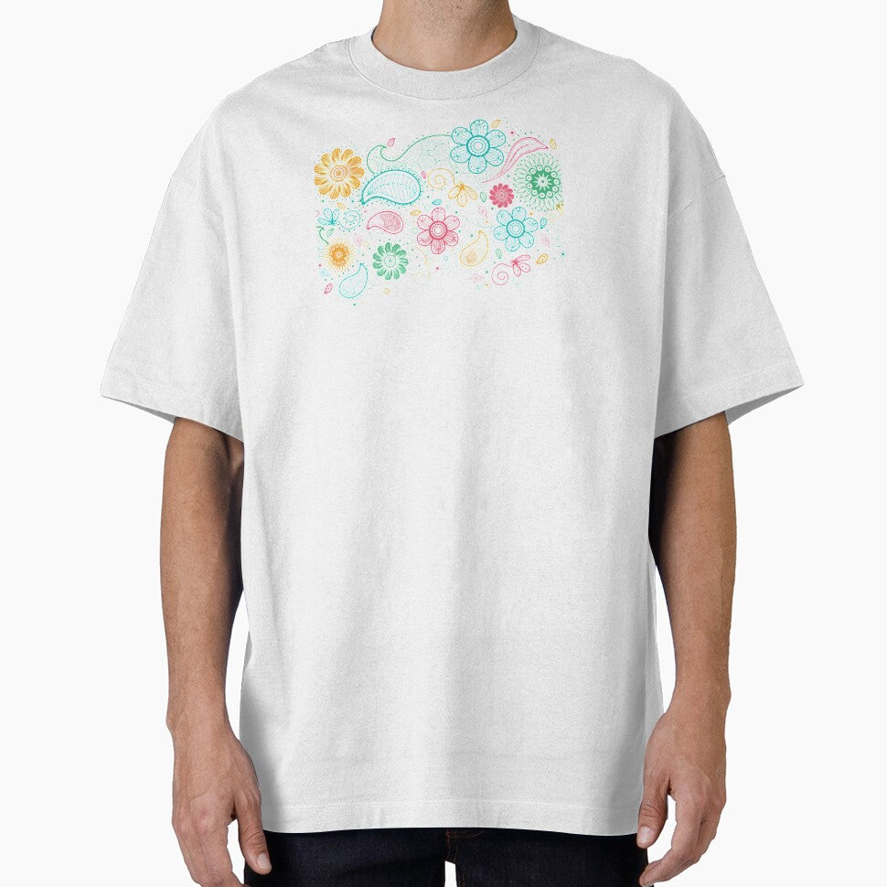 Colourful Doodle Drawn Flowers Design by AMS-ART