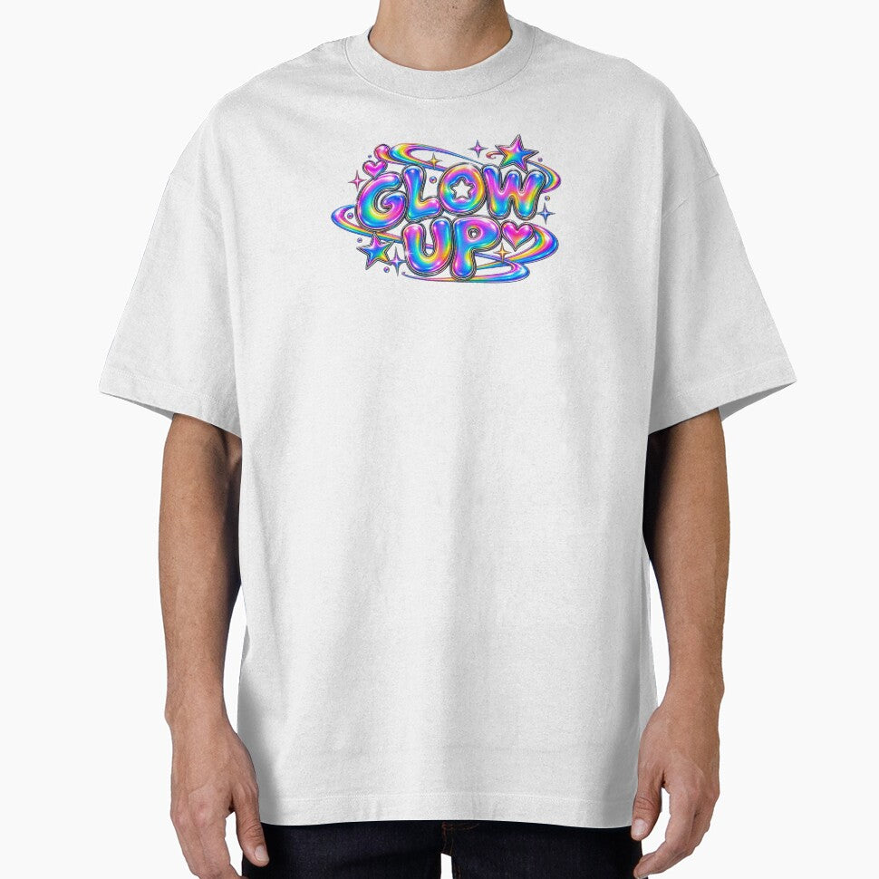 Glow Up Chrome Chrome Bubble Text by Inkworksbyshery