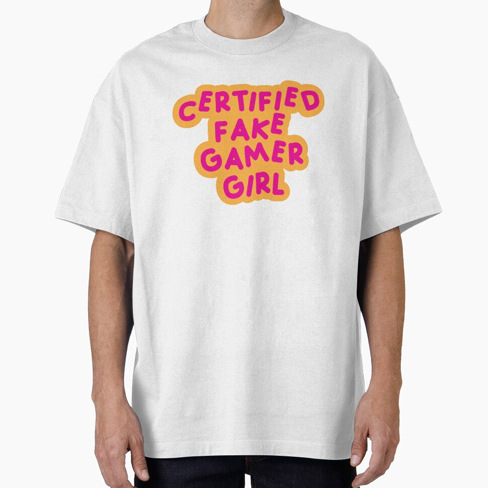 Certified Fake Gamer Girl Yellow & Pink by FakeGamerGirls