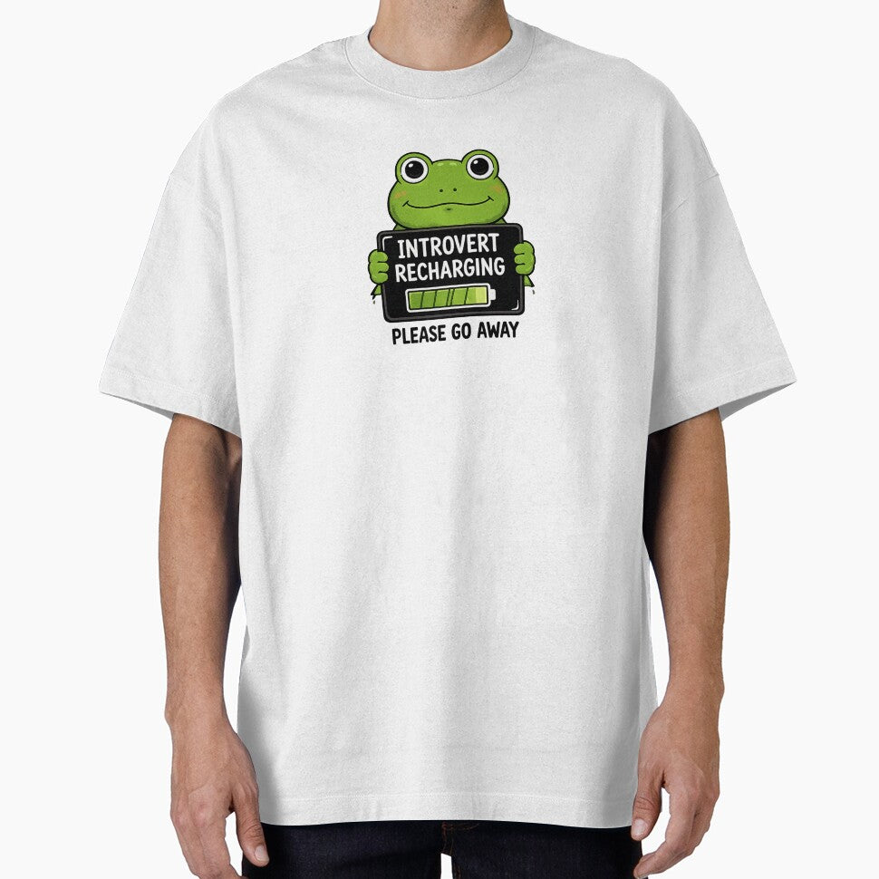Introvert Recharging Frog Sticker | Funny Introvert Battery Meme | Cute Social Energy Frog by Moanx Store