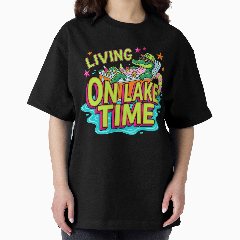 Living On Lake Time Funny Alligator Cooler by KroghDs