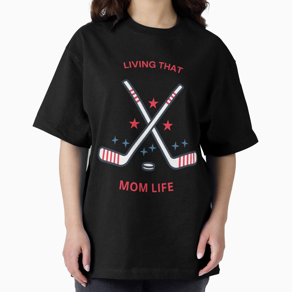 Living That Hockey Mom Life, Hockey Lover, Mothers Day Gift, Hockey Mama Jumper, by SweetbeStore