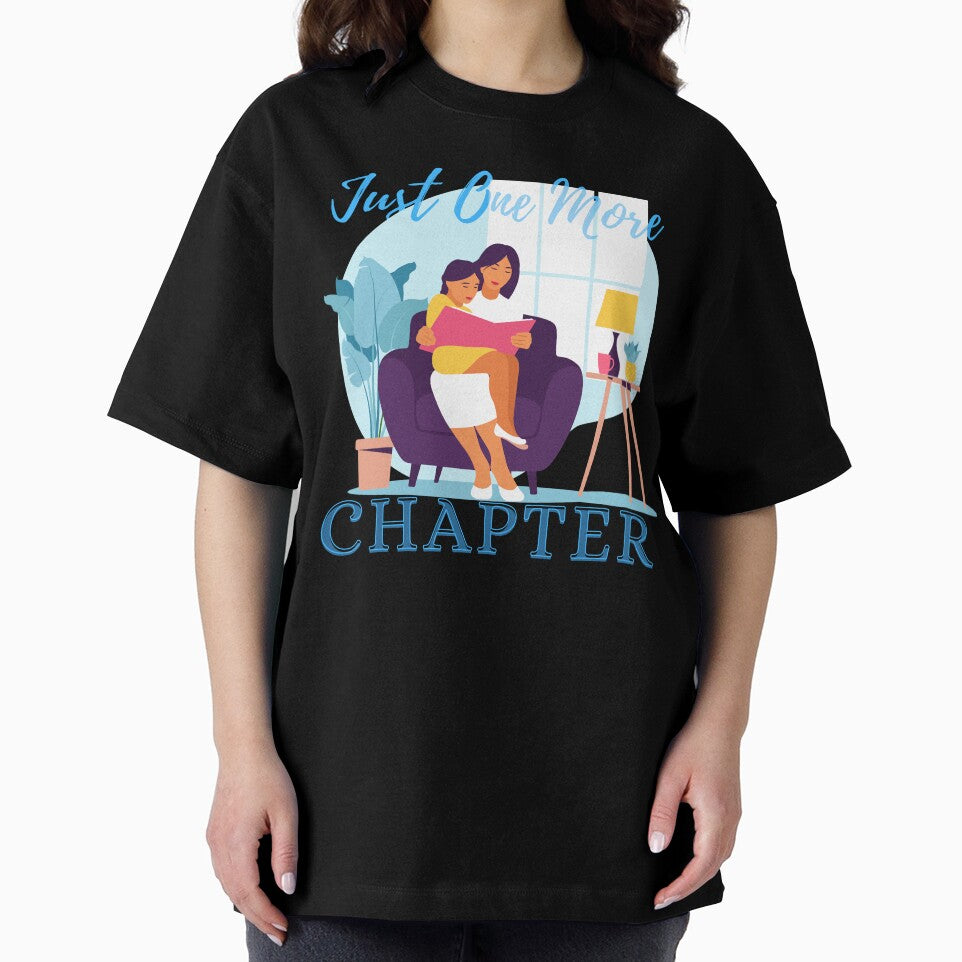 Just One More Chapter Mom Reading To Daughter (dark blue). by Novelty-Shirts