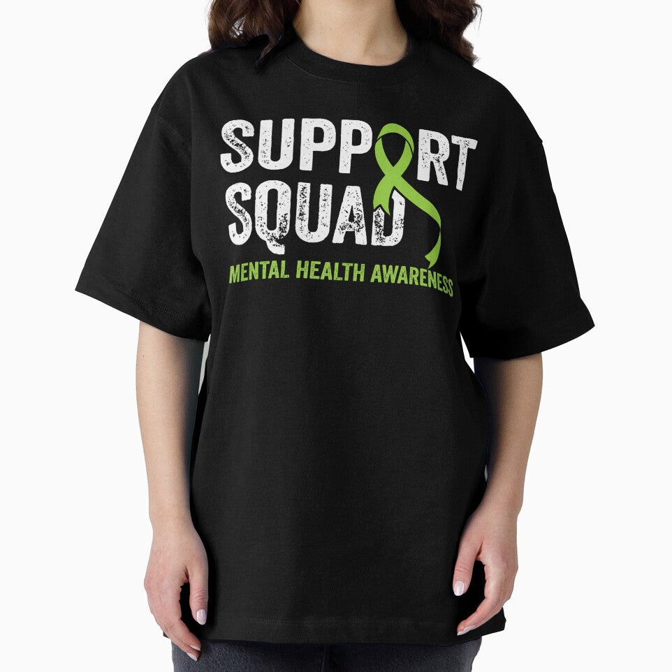 Support Squad Mental Health Awareness Green Ribbon Vintage by dianerobertsss