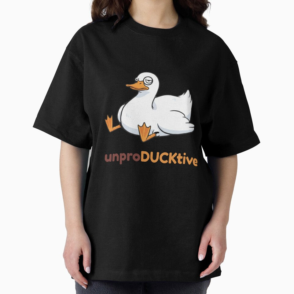 UnproDUCKtive Duck – Funny Lazy Duck Pun Illustration by LittleLoopArt