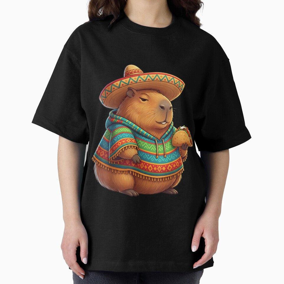 Funny Capybara Cinco De Mayo Fiesta Sombrero Taco Mexican Art for Men Women Kids , Capybara Gift Lover by DZIRI NAJAT