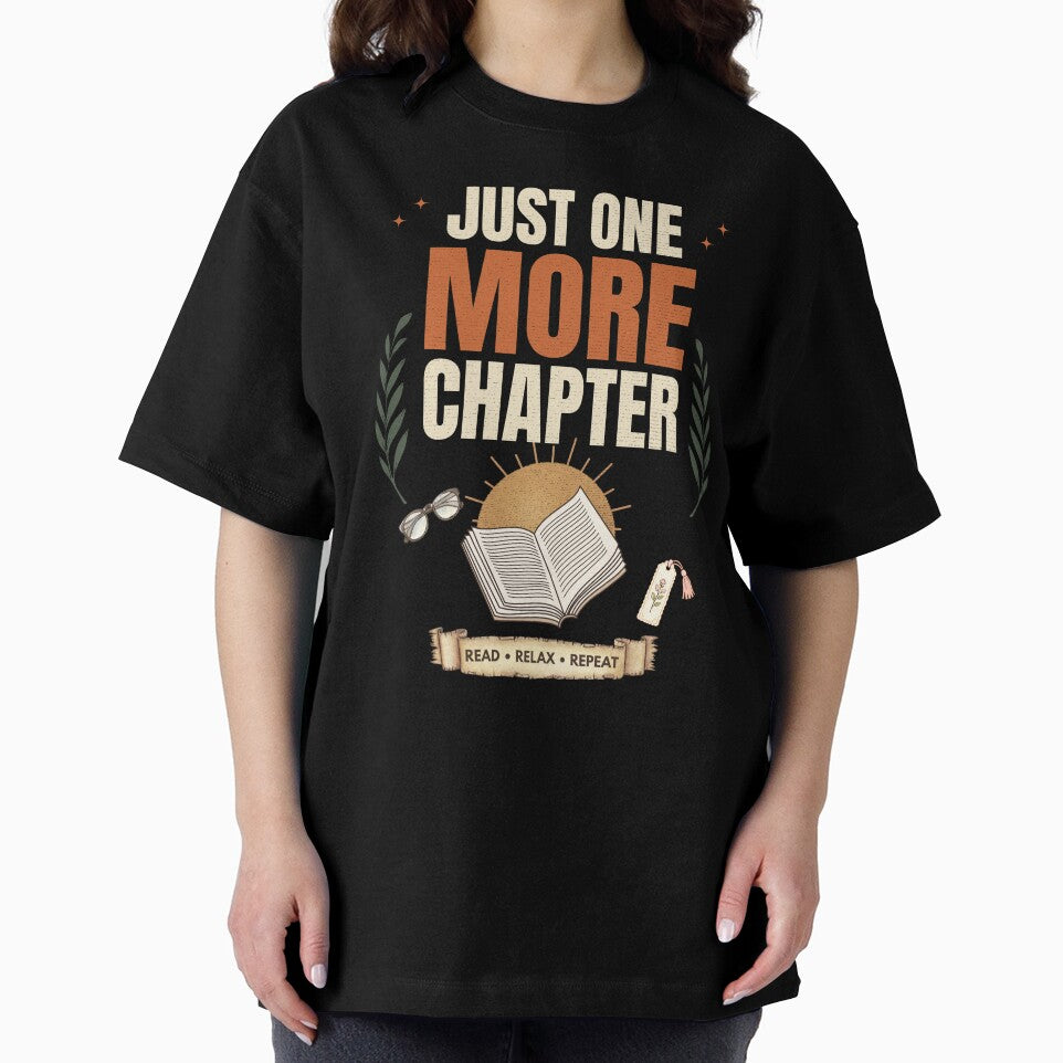 Just One More Chapter Vintage Book Lover Reading Design by Uvclick