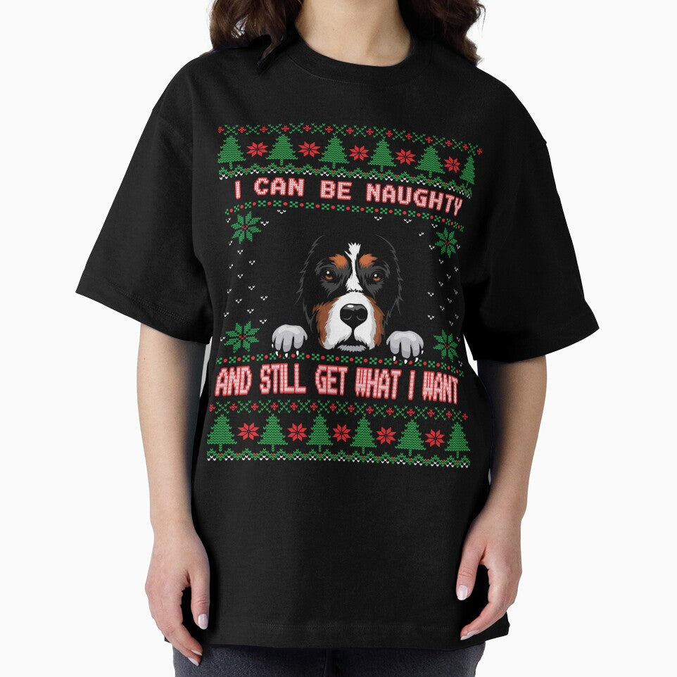 I Can Be Naugty Bernese Mountain Dog Ugly Christmas Sweater Funny by Cuddlythopia