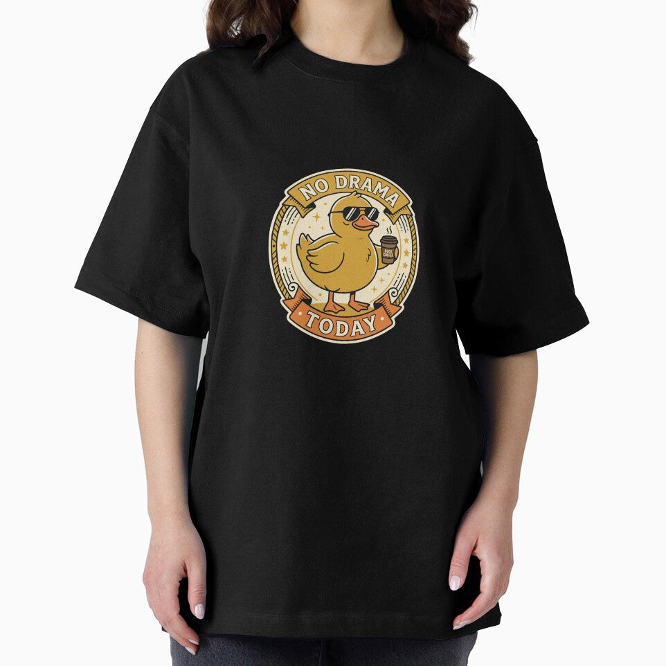 No Drama Today Duck Shirt | Funny Coffee Duck T-Shirt | Cute Duck Lover Gift | Vintage Cartoon Duck Design by SOFWIN