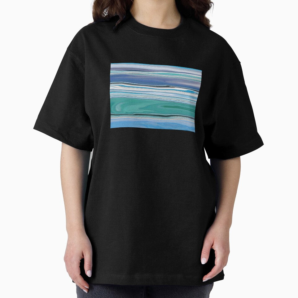 Ocean Abstract Horizontal Stripes Beachy Vibes Beach House Décor Art 10 of 20 by Beachy