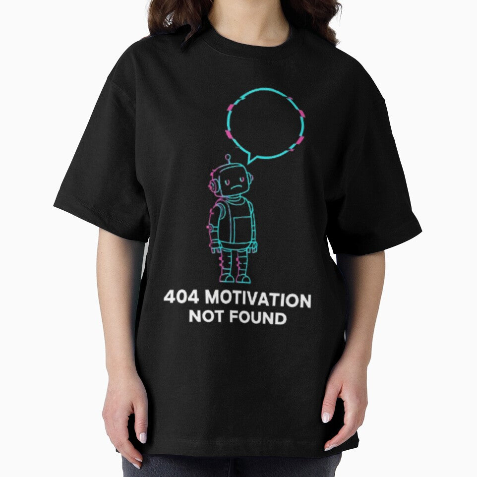 404 Motivation Not Found – Funny Programmer Error Design by trend-forge