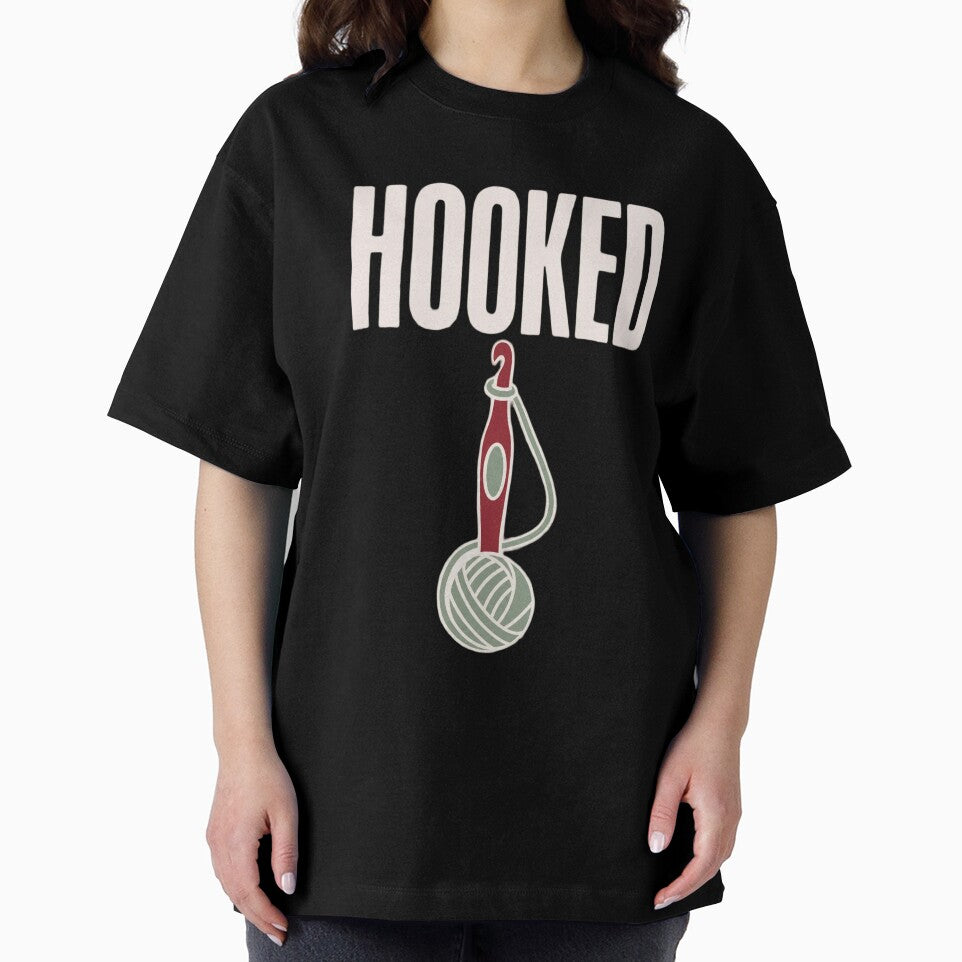 Hooked Funny Crochet Shirt | Crocheter Gift Crochet Humor Yarn Lover Pun by StickyGuys
