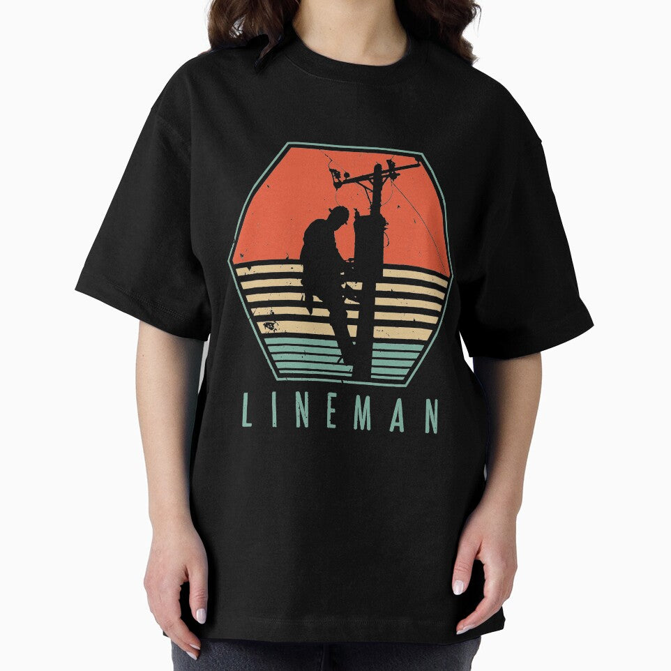 Vintage lineman retro linework,lineworker,power lineman,tradesman,transmission lineman,l by BrennaEirlys