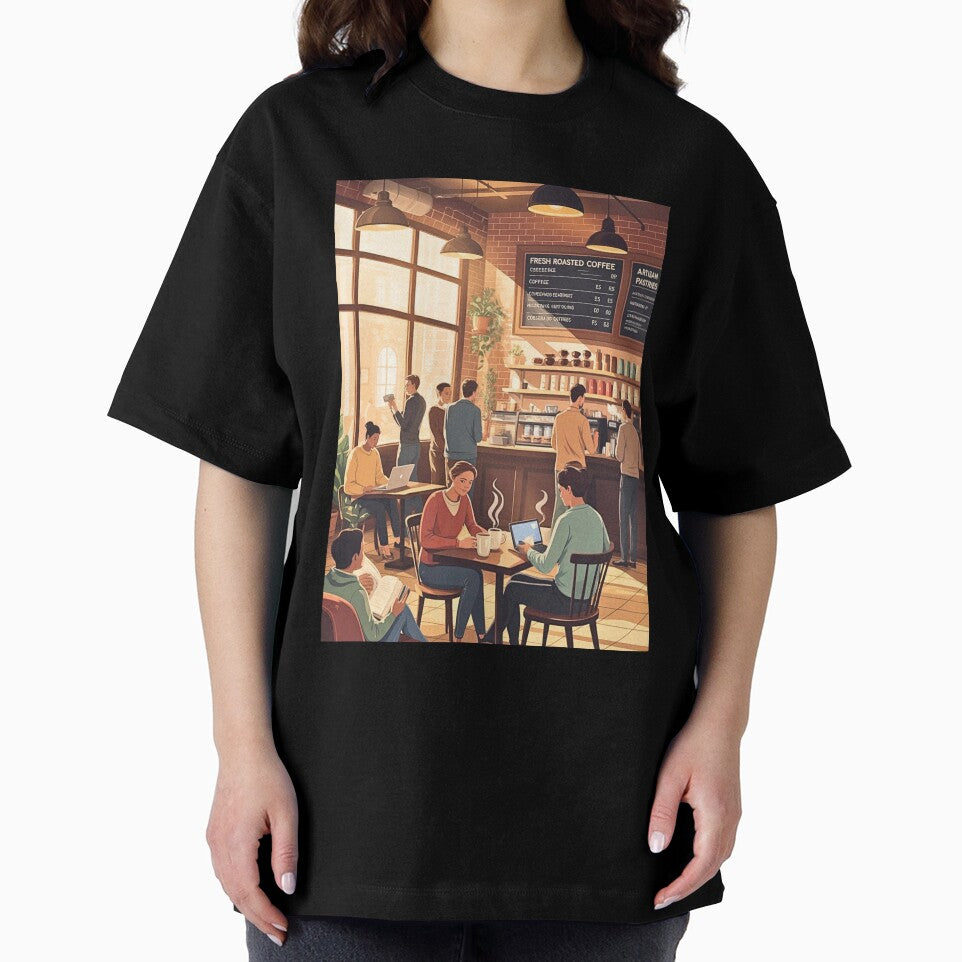 Coffeeshop With People Sitting In Themor Standing By Them by Echo Aesthetics