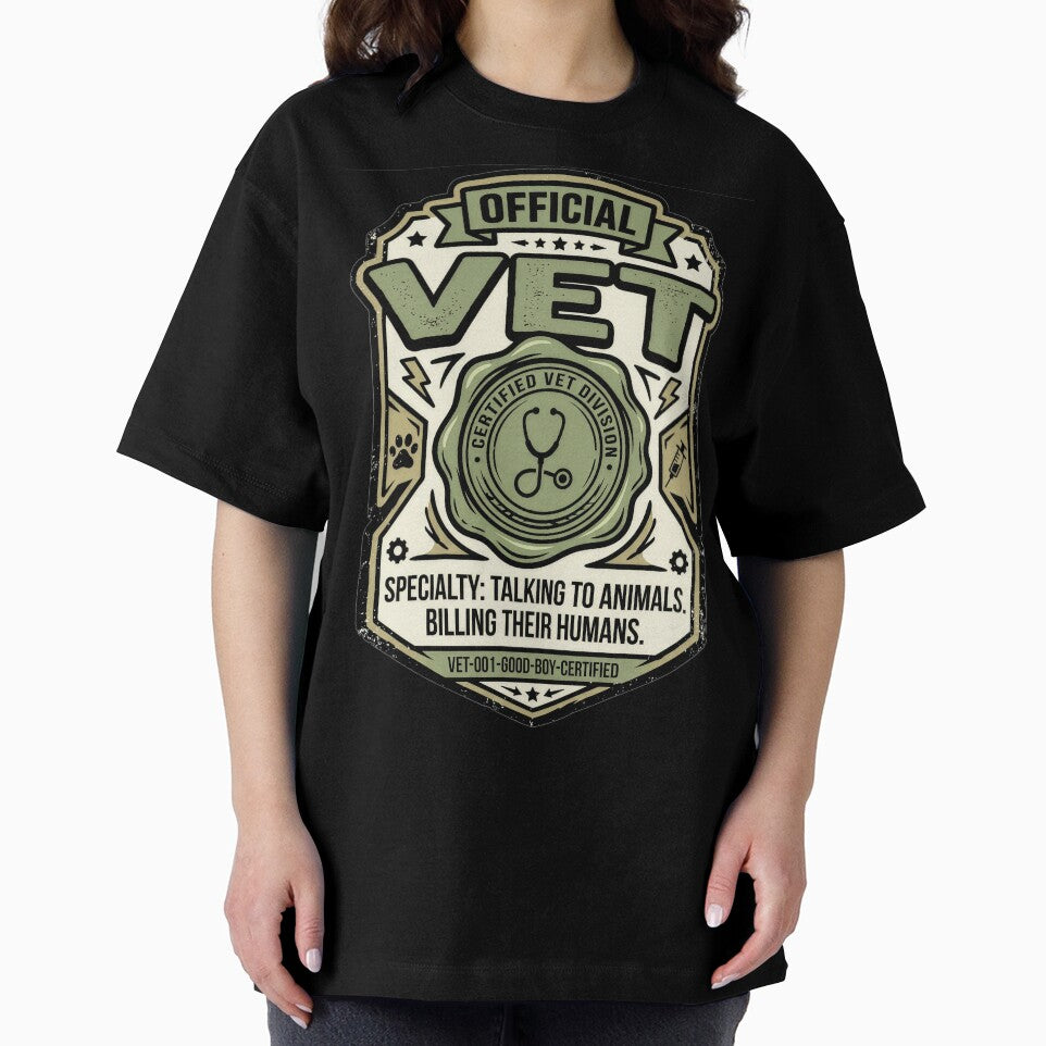 Official Vet Badge Talking To Animals Billing Their Humans Funny Vet Gift by StillWildink