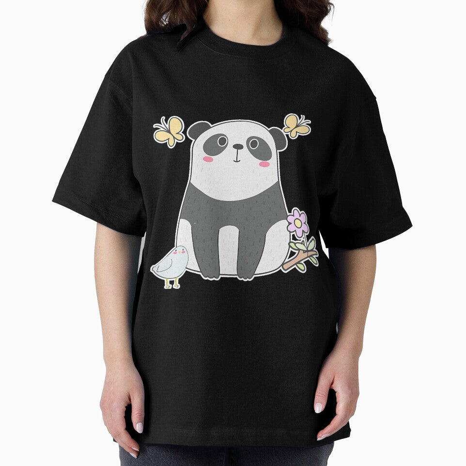 Cute Panda With Bird Bird Watching by unassertive19