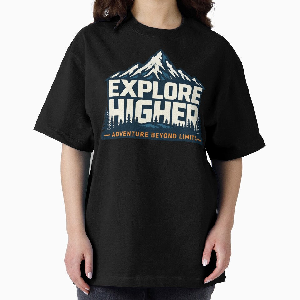 Explore Higher Adventure Beyond Limits Mountain Hiking Graphic by SaDesign99