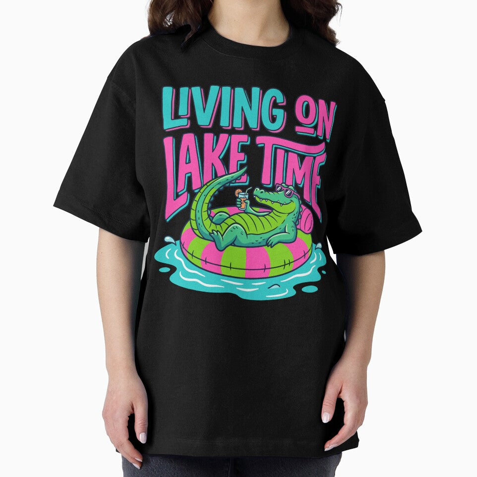 Living On Lake Time Funny Alligator Inner Tube by KroghDs