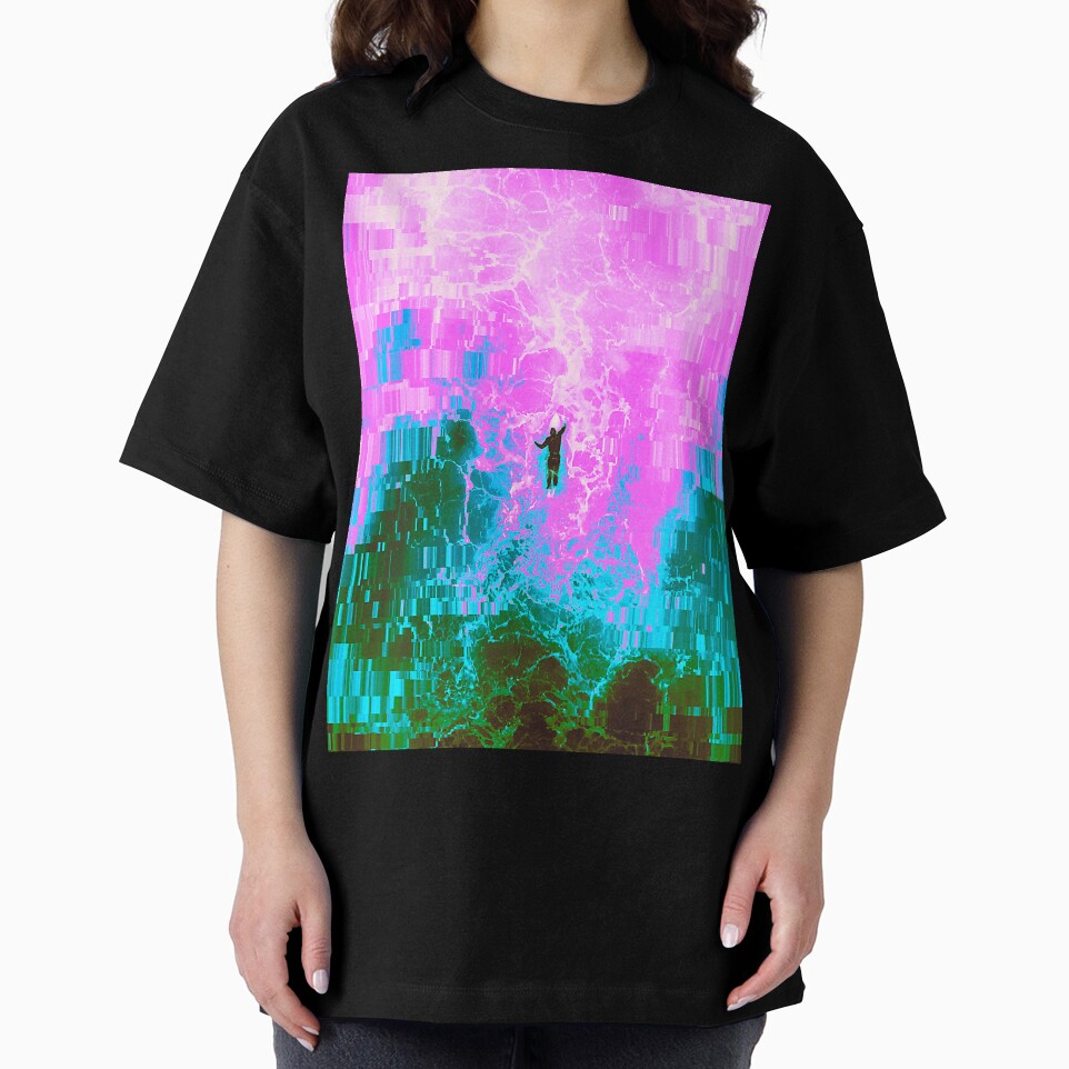 Surfer in the Ocean Glitch Art by glitchhub