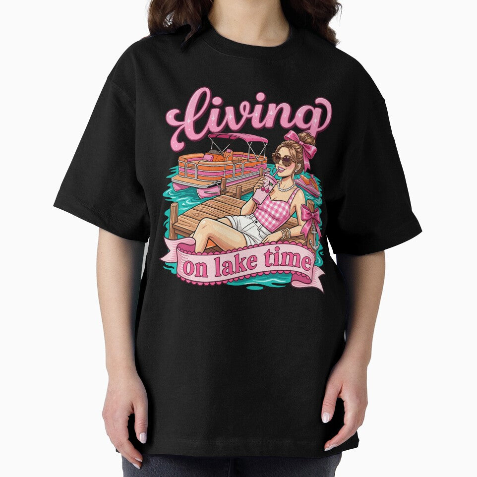 Preppy Pink Pontoon Boat Lake Life Girl by KroghDs