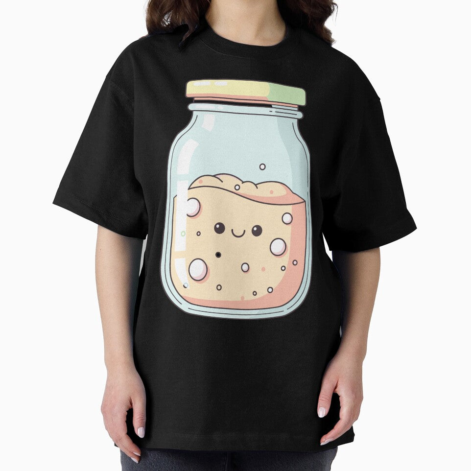 Cute Smiling Mason Jar with Bubbles Kawaii Art by BRU Design