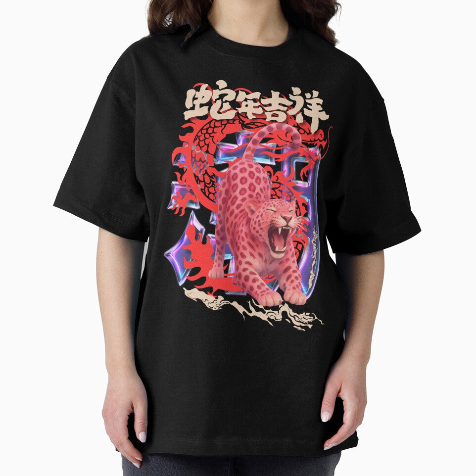 Y2K Cyber Punk Pink Leopard Dragon Graphic by 13NINE