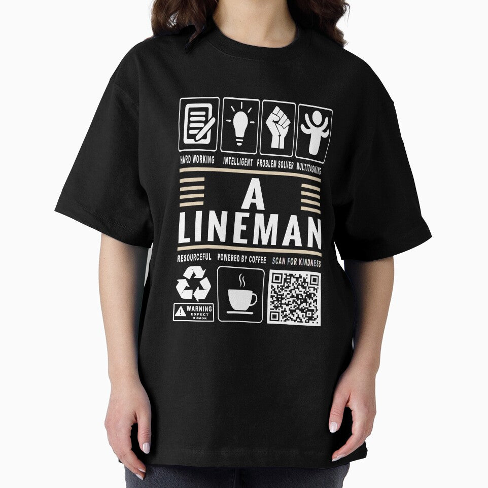 Funny Lineman Job Description Icons QR Code by MerchMaxxing