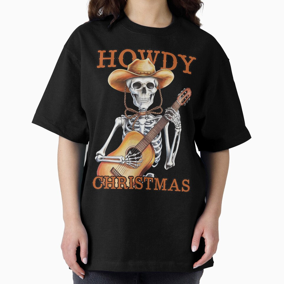 Howdy Christmas Western Cowboy SKELETON STICKER by inkfluenceart