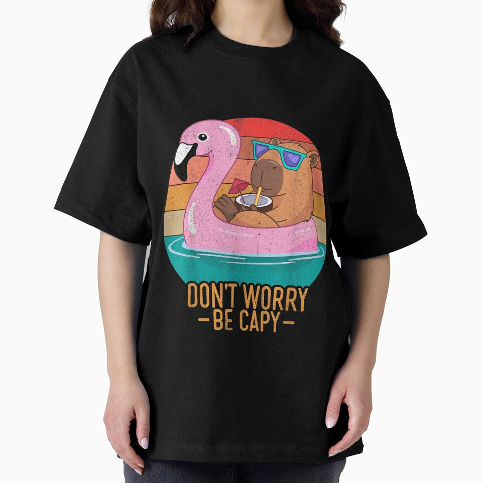 Retro Dont Worry Be Capy Kids Youth Women Men Boys Capybara Art for Men Women Kids , Capybara Gift Lover by DZIRI NAJAT