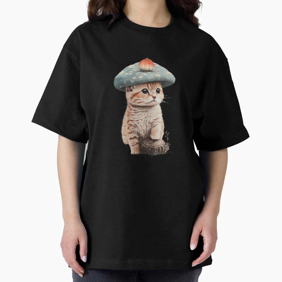 Cute kitty cat with hat Mushroom lovers kitty by Sisi Design⭐⭐⭐⭐⭐