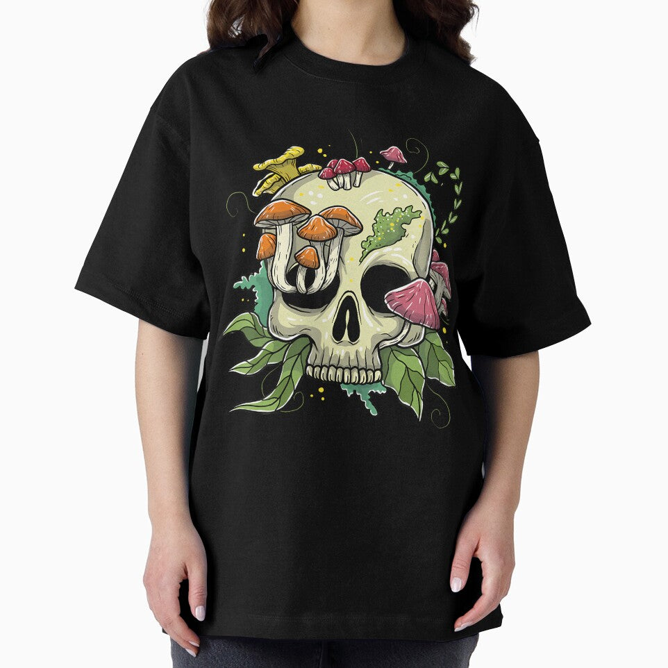 Mushroom Skull Skeleton Cottagecore Aesthetic Goblincore by LauraLydiaa