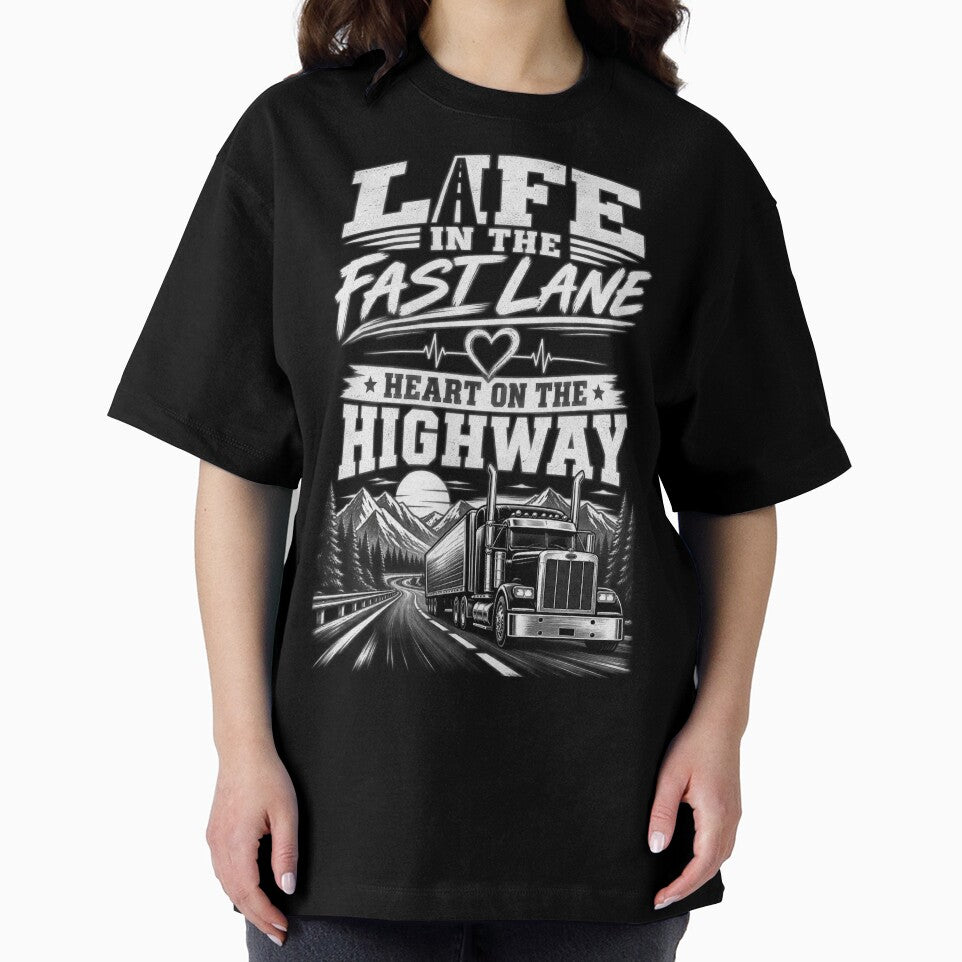 Life In The Fast Lane Heart On The Highway Trucker by Haque Designs