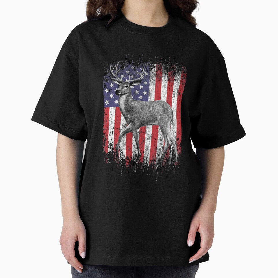 Deer Hunting American Flag Whitetail Buck Sketch by wilsonellis