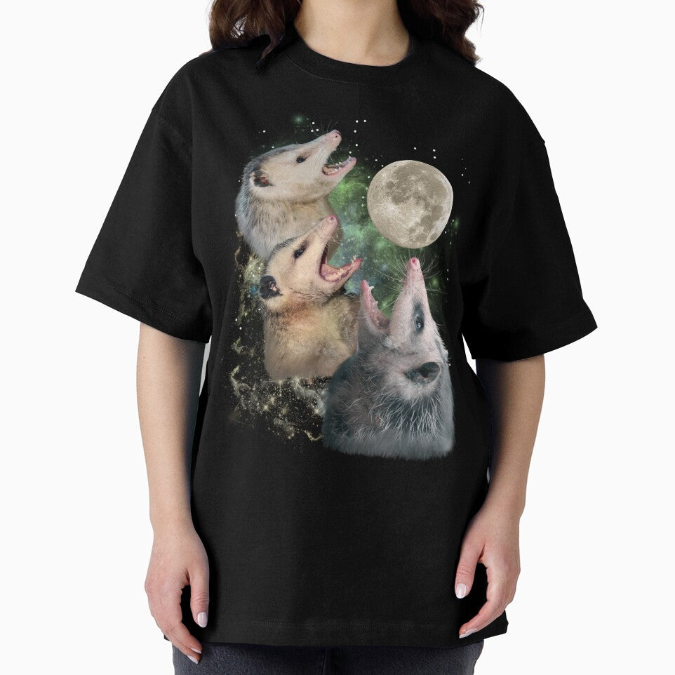 Three Opossums Howling At Moon Screaming by Unhinged Hellions