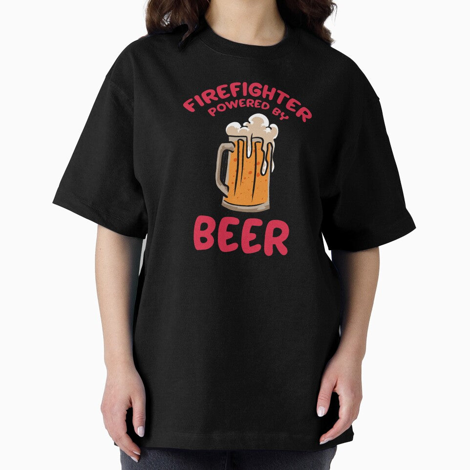 Firefighter Powered By Beer Proud Firemen Gift by haselshirt