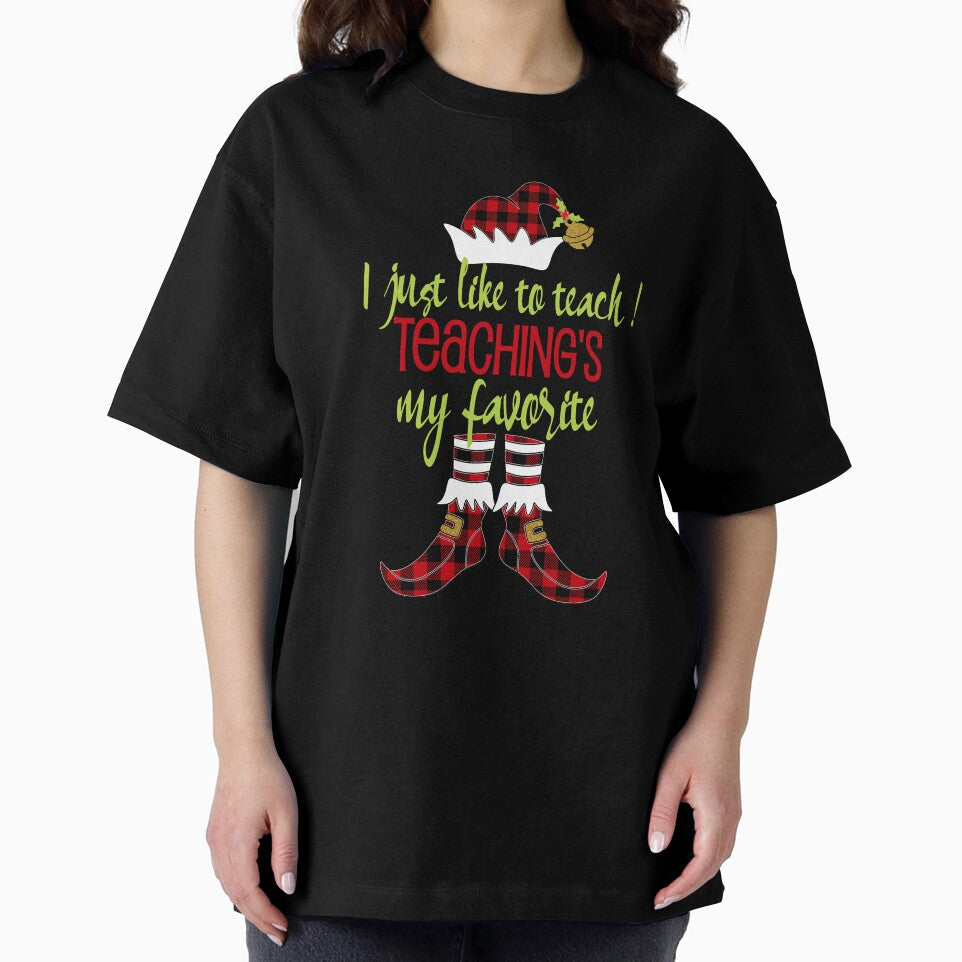 Christmas Teacher Shirt Buffalo Plaid I Like To Teach Teaching Is My Favorite Elf Gift by Sapphire Star