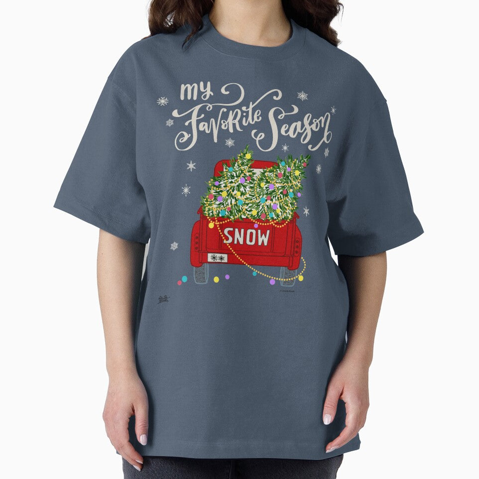 Christmas Tree Truck with Snowflakes Snow My Favorite Season by DoubleBrush