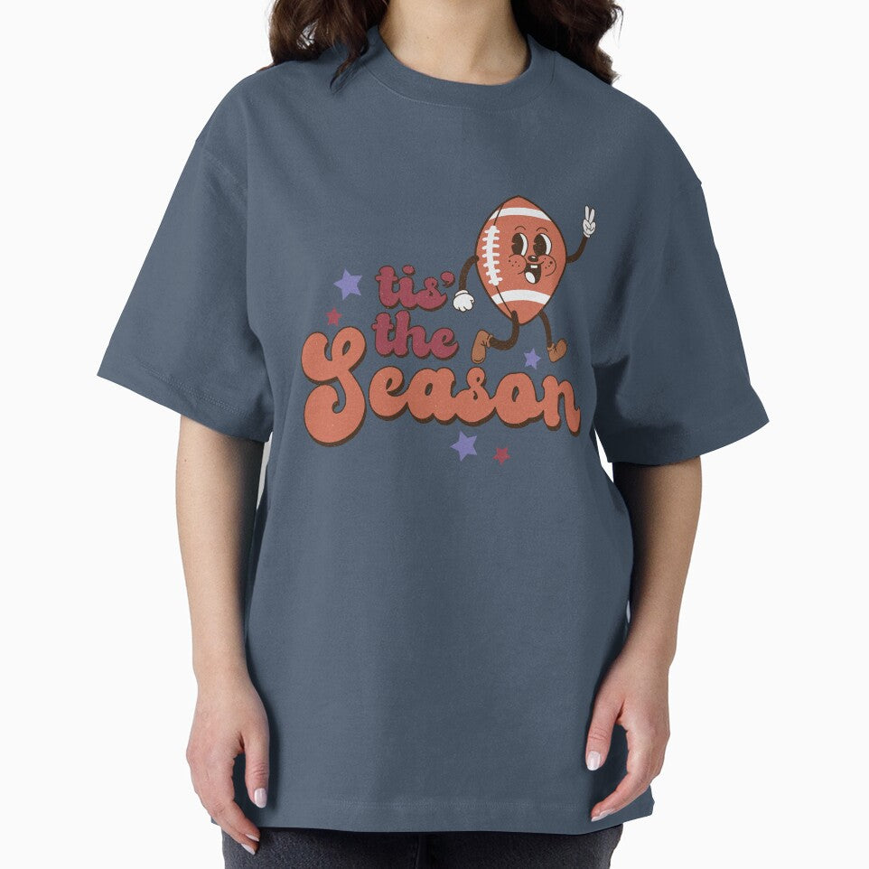 Tis the Season for Football, smiling football cartoon by andieartco