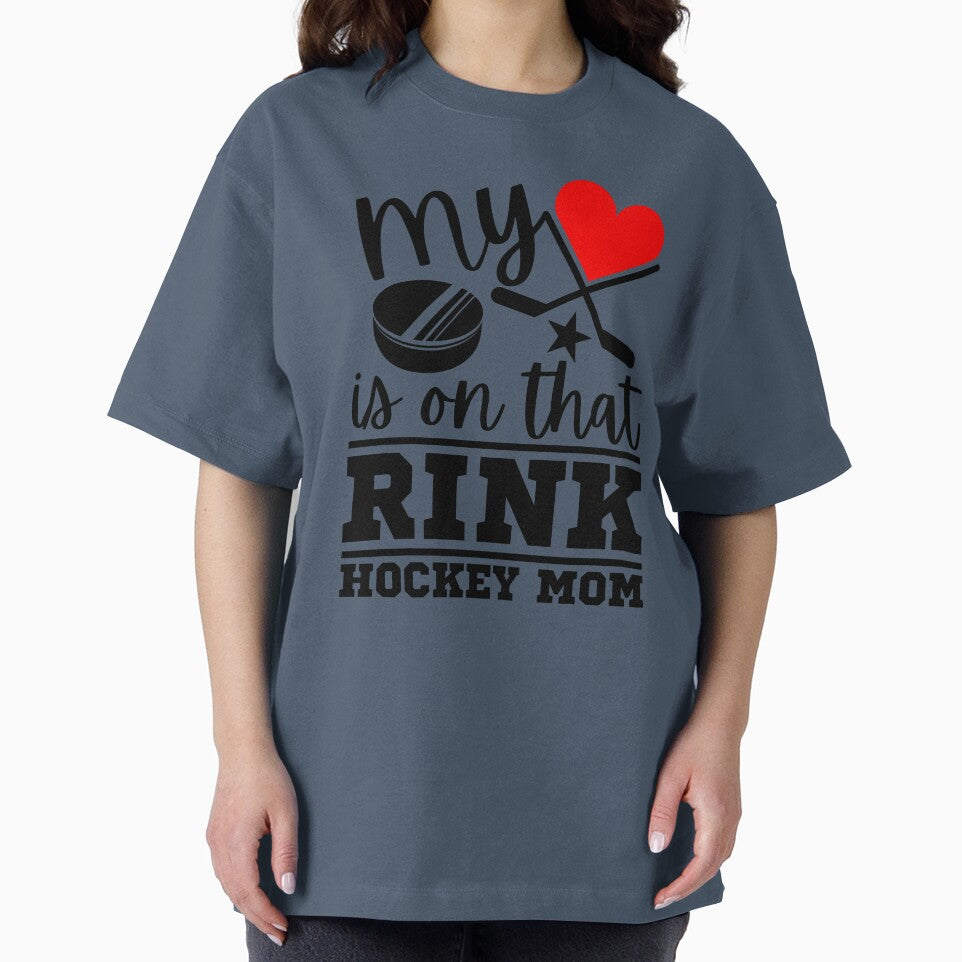 My Heart is on that Rink,Hockey Mom Shirt,Funny Hockey Tshirt,Hockey Mom Tee,Hockey Mom Gift,Hockey Lovers Tees,Short-Sleeve Unisex T-shirt. by Babe3955