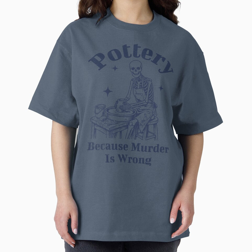 Pottery Because Murder Is Wrong Skeleton Potter by d247