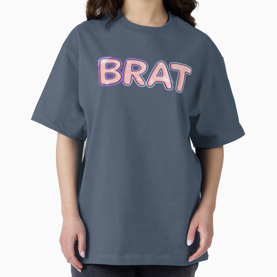 BRAT Y2K Aesthetic Sticker | Soft Pink Glitter Typography by GirlyPopClub