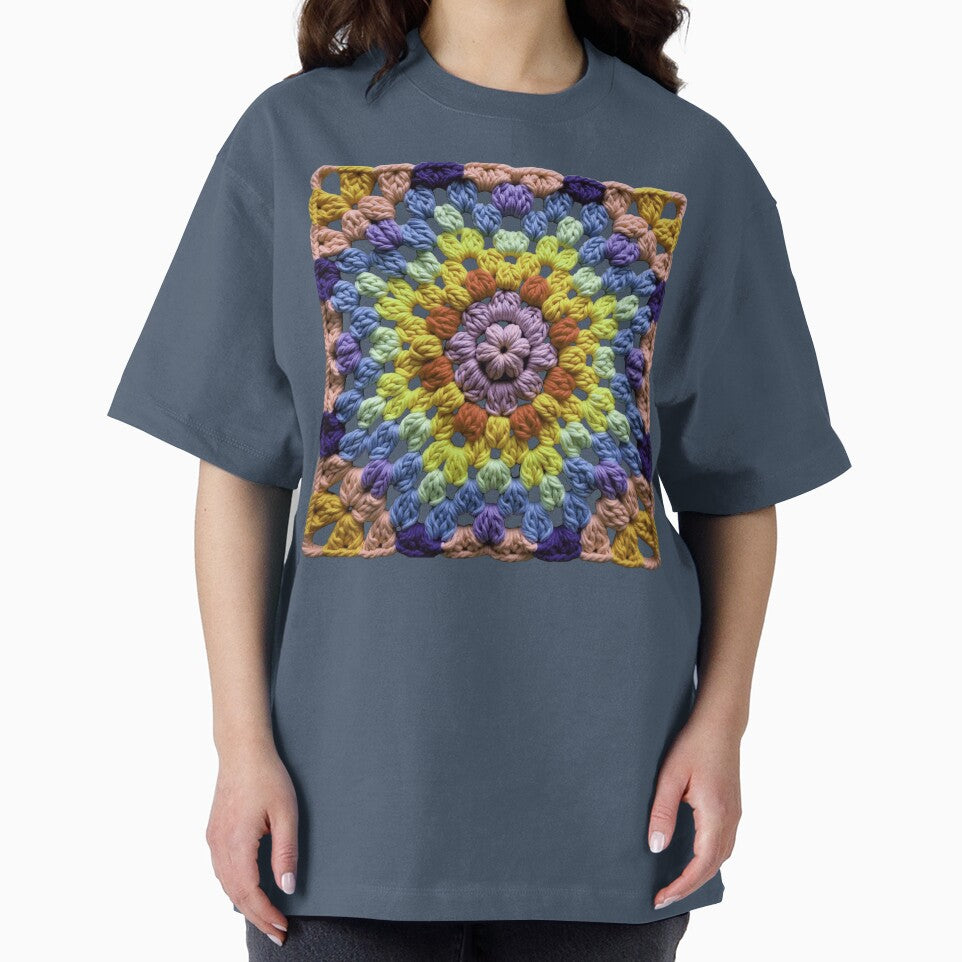 Granny Square Crochet Pattern Seventies Retro Lilac Pink by taiche