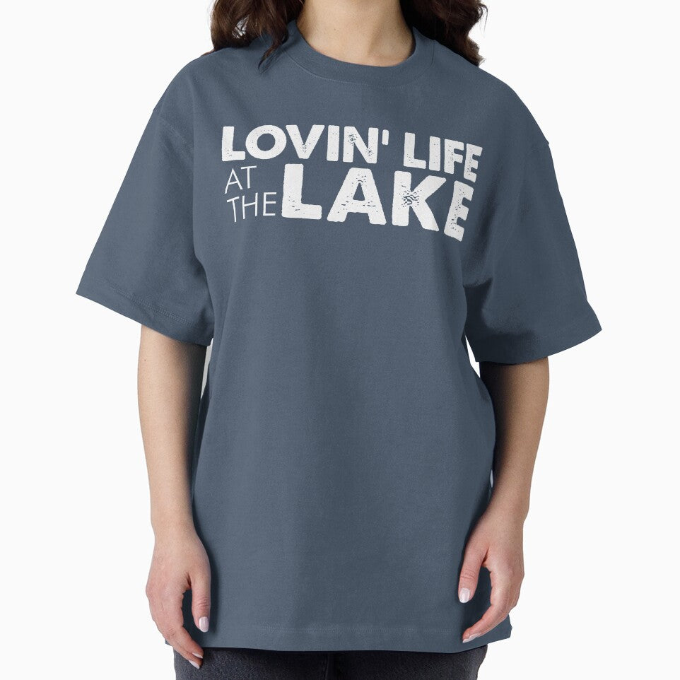 Lovin' Life At The Lake Type Only Dark Blue by jaycartoonist