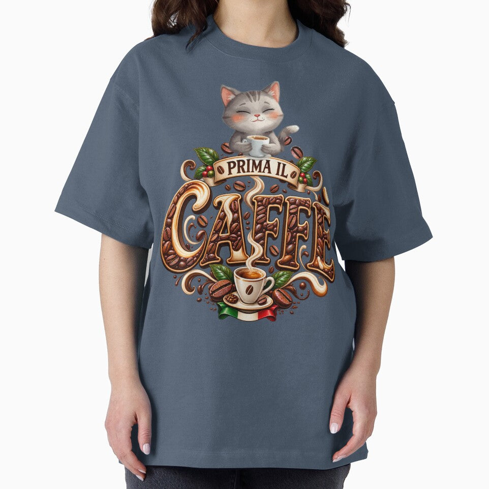 Prima il Caffè – Cute Cat Coffee Lover Italian Design by The Kawaii Forge