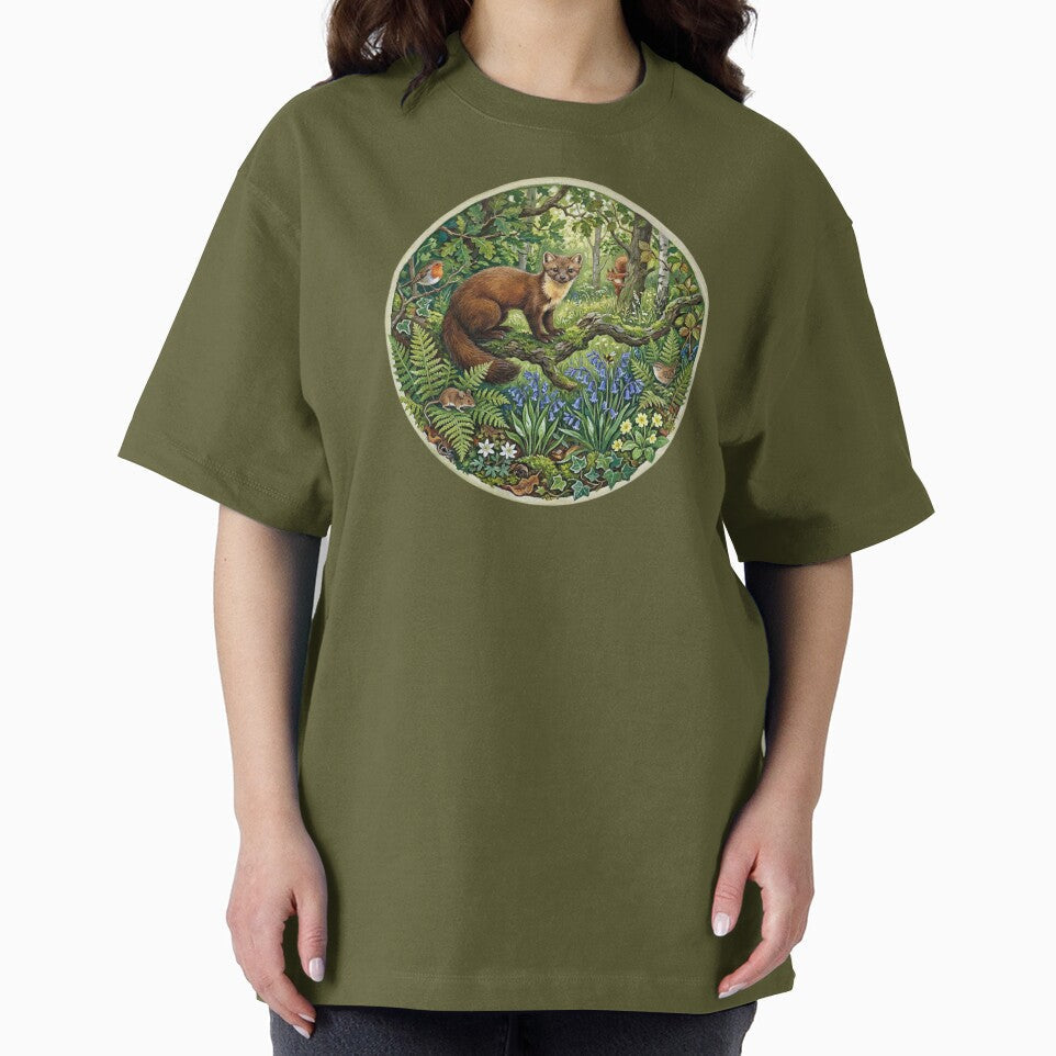 Classic British Pine Marten Woodland Scene by Englandbear Unisex