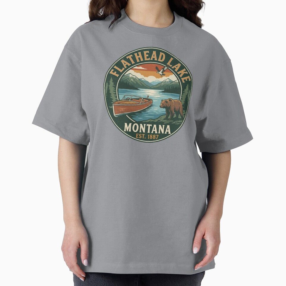 Flathead Lake Montana Eagle Bears and Canoes by Milasneeze